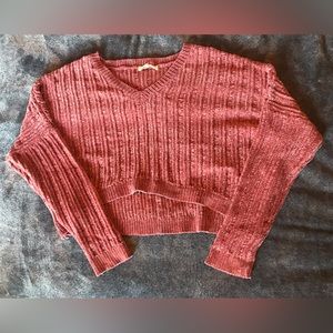 Chenille cropped sweater